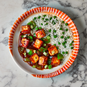 Chilly Paneer with Fried Rice